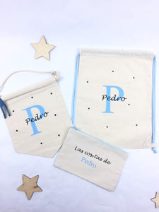 Pack bebe : banderin + neceser + mochila