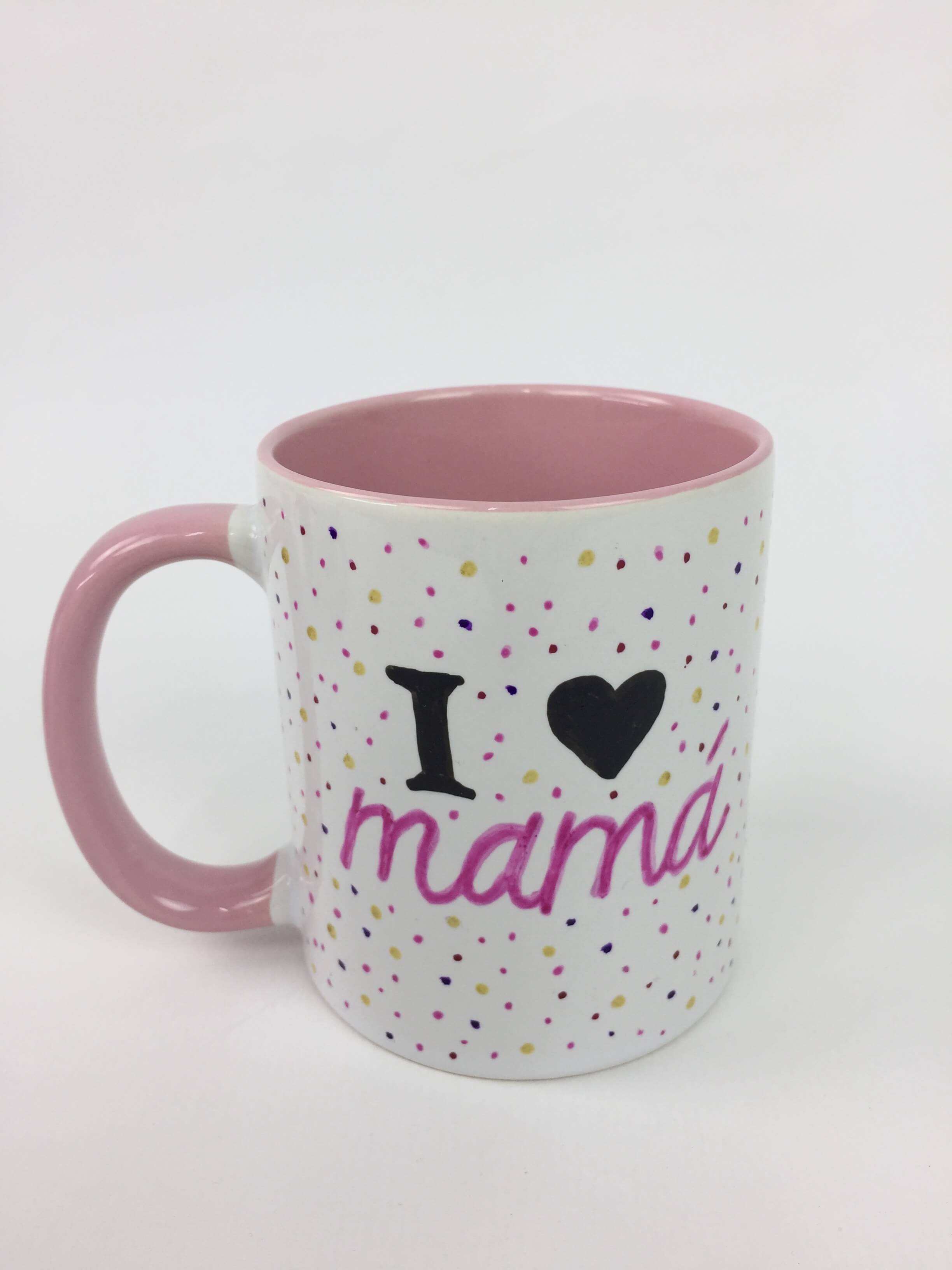 Taza pintada a mano I love Mamá