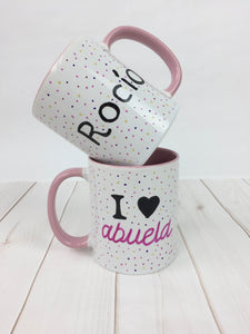 Taza pintada a mano I love Abuela