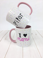 Cargar imagen en el visor de la galería, Taza pintada a mano I love Mamá
