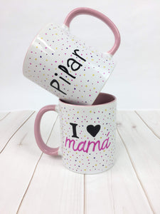 Taza pintada a mano I love Mamá